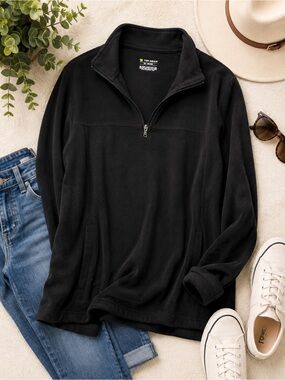 tek gear Black Quarter-Zip Fleece Pullover